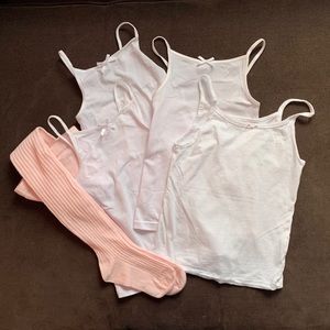 Girls camis and tights size 4-6.